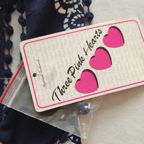 Three Pink Hearts Halter Top Sleeveless Dress Summer Women’s Short Dress Large - Picture 7 of 9